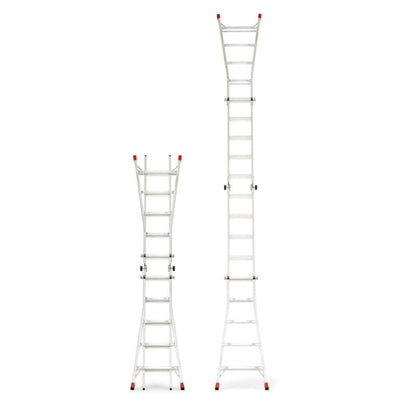 Lift Ladders 22' Reach 5 in 1 Multi Position Aluminum Step Ladder, Silver (Used) - VMInnovations