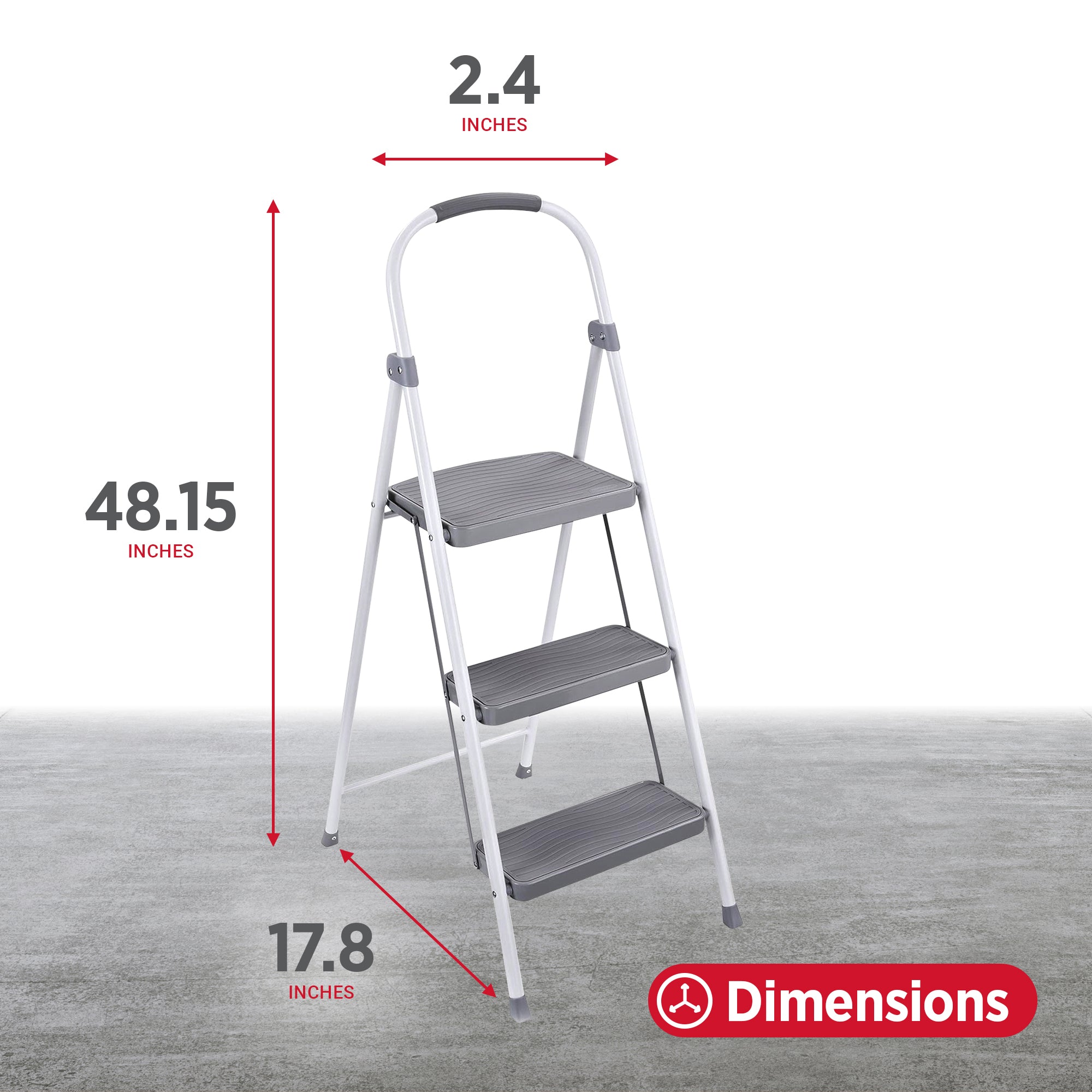 Rubbermaid 3 Step 225 Lb Capacity Folding Ladder with Hand Grip (Used) - VMInnovations