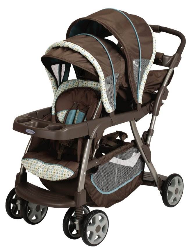 Graco Ready2Grow LX Stand & Ride Duo Double Baby Stoller - Oasis