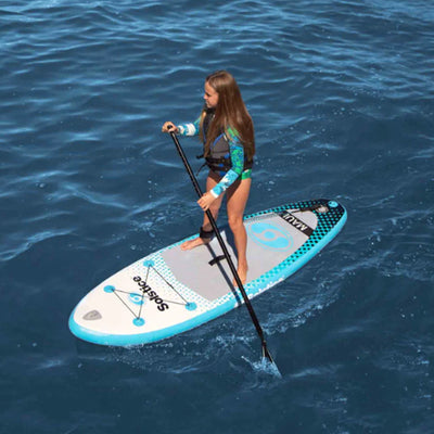 Solstice Maui 8-Foot Youth Stand Up Paddle Board Inflatable SUP Raft Set, Blue