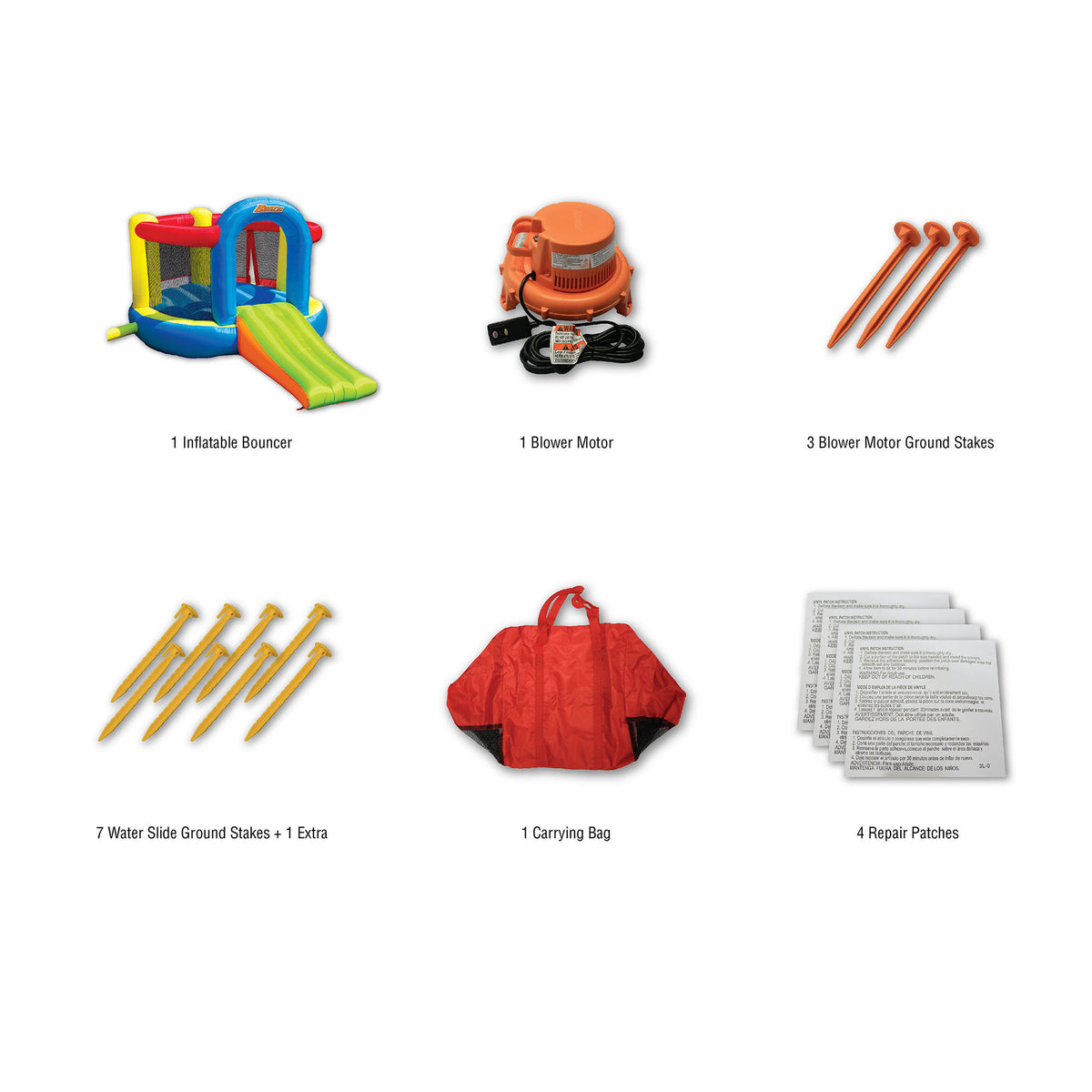 Banzai Battle Bop Combo Pack Gloves & Bumpers & Jump and Slide Bounce House