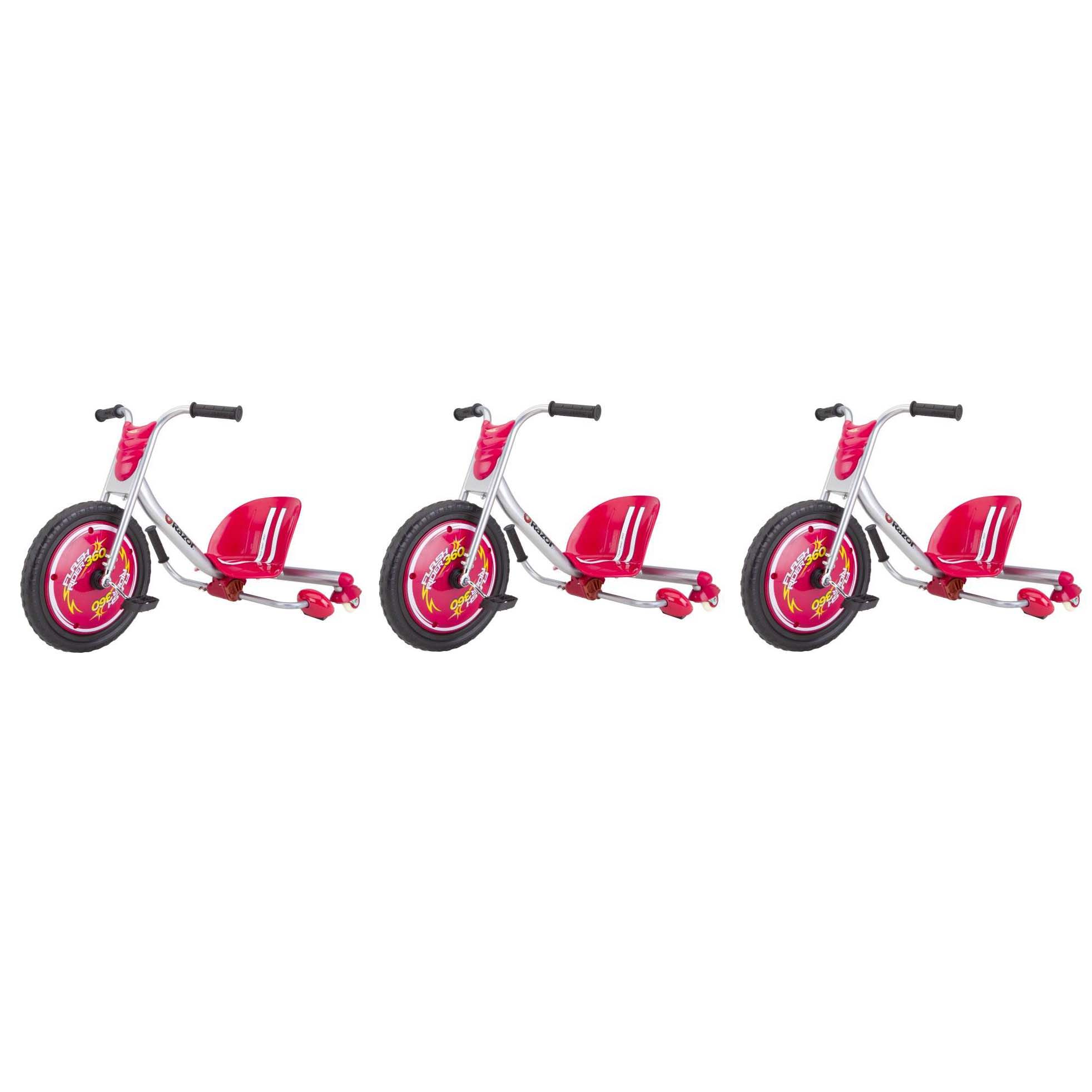 Razor Flash Rider 360 Drifting Trike Ride-On Tricycle, Red  (3 Pack)