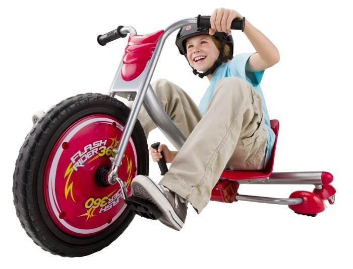 Razor V17 Youth Skateboard/Scooter Sport Helmet & Drifting Ride-On Tricycle, Red