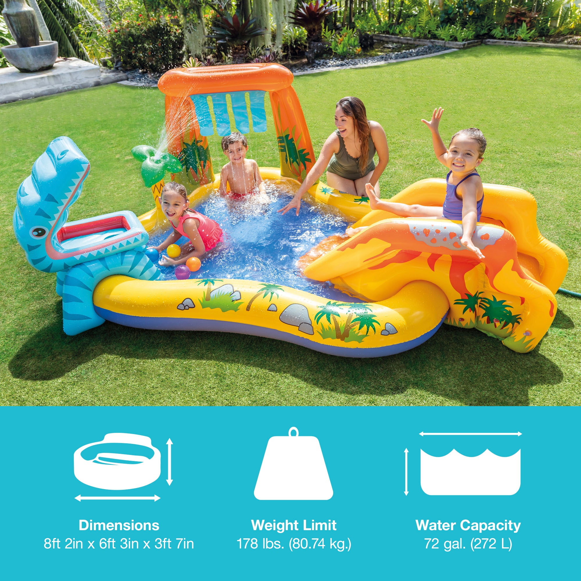 Intex Dinosaur Play Center Inflatable Set & Swimming Pool (Open Box) (2 Pack) - VMInnovations