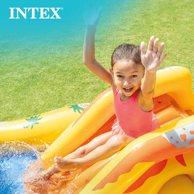 Intex 8ftx6.25ftx43in Dinosaur Play Center Inflatable Kids Set Pool (For Parts)