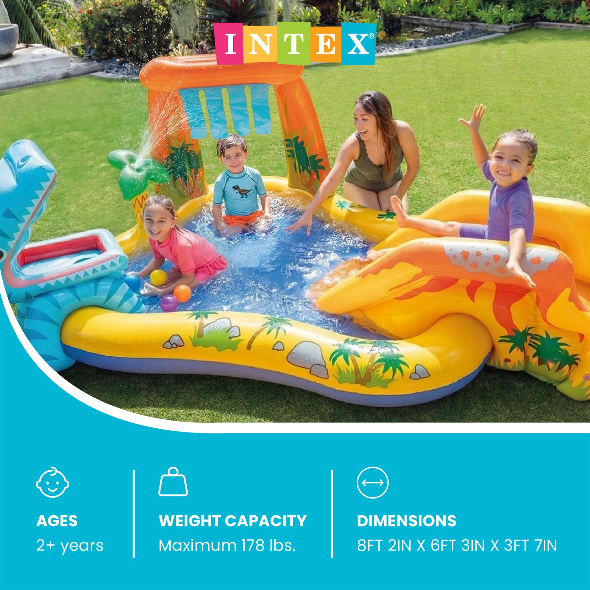 Intex Dinosaur Play Center Inflatable Kids Set & Swimming Pool | 57444EP (Used)