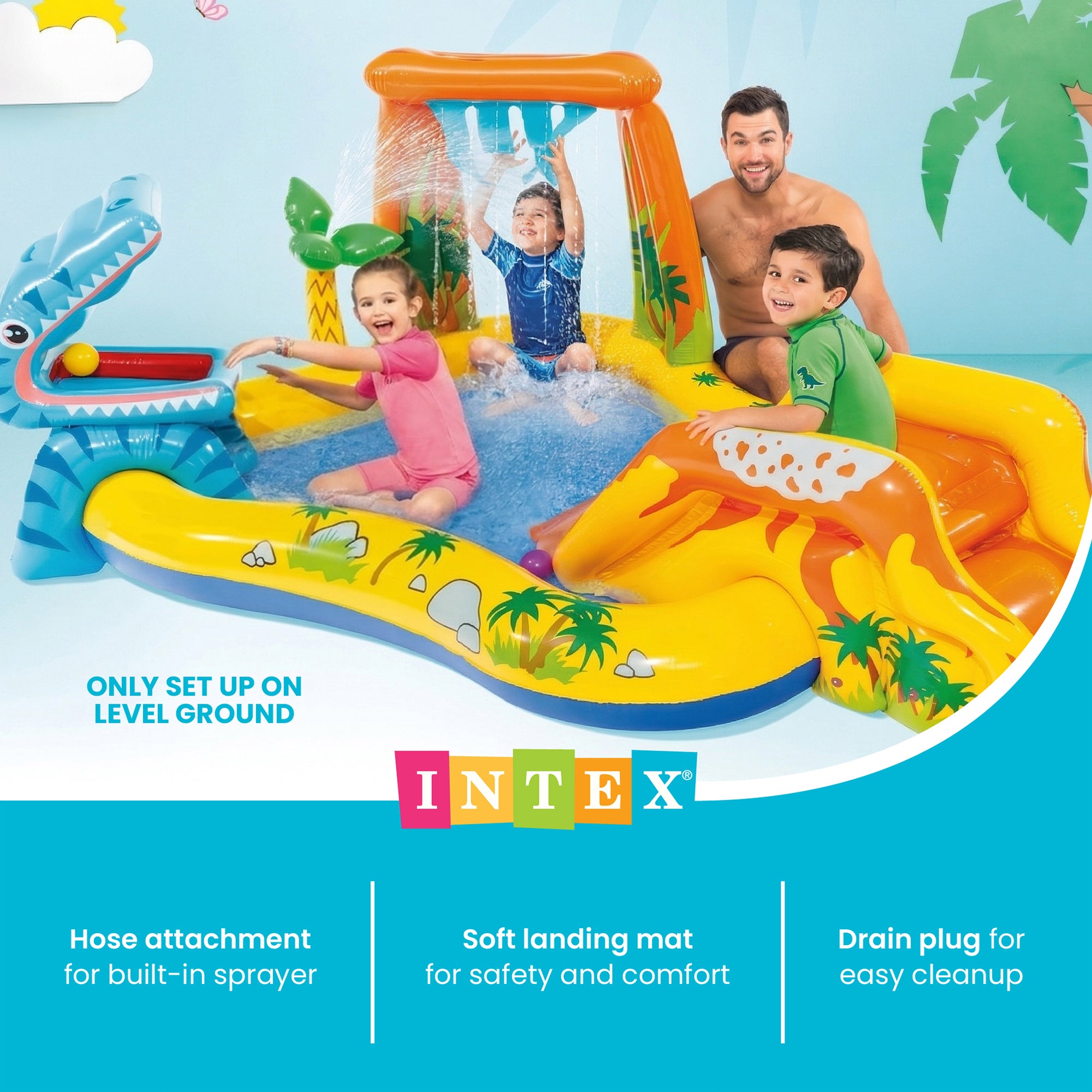 Intex Dinosaur Play Center Inflatable Kids Set & Swimming Pool | 57444EP (Used)