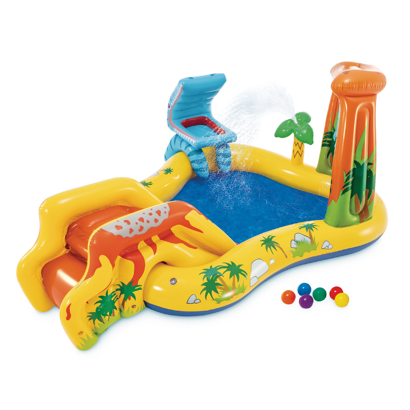 Intex Inflatable Kids Dinosaur Play Center Outdoor Water Park Pool with Slide - VMInnovations