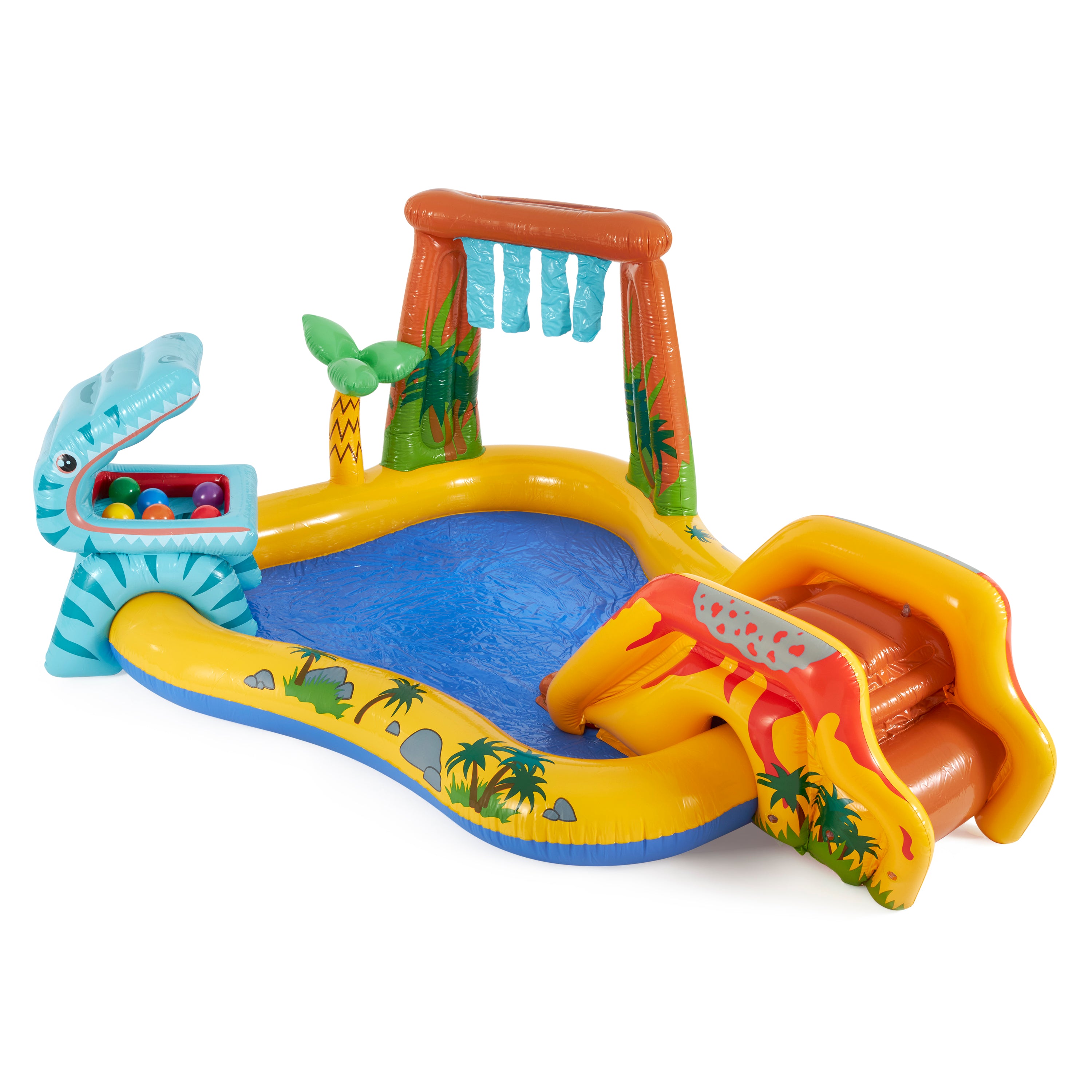 Intex Kids Inflatable 95 x 75 x 43 Inch Dinosaur Swimming Pool with Air Pump - VMInnovations