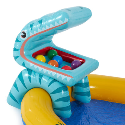 Intex Kids Inflatable 95 x 75 x 43 Inch Dinosaur Swimming Pool with Air Pump - VMInnovations