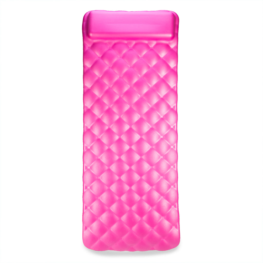 Kelsyus Laguna Lounger Foam Pool & Lake Mat w/ Oversized Pillow, Pink (Open Box)