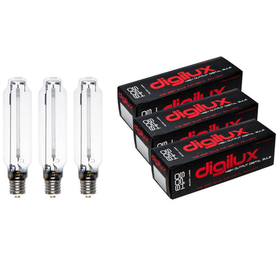Digilux DX600HPS 600 Watt HPS HID Sodium Digital Ballast Grow Light Bulb, 3 Pack