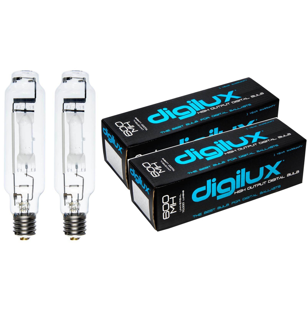 (2) New Digilux DX600 MH 600W Digital Grow Light Bulbs Metal Halide Hydroponics