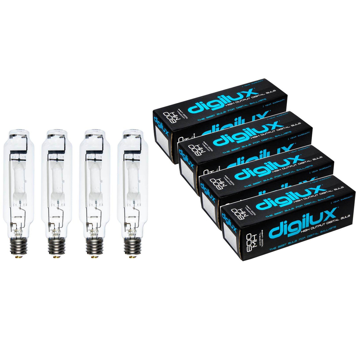 (4) New Digilux DX600 MH 600W Digital Grow Light Bulbs Metal Halide Hydroponics
