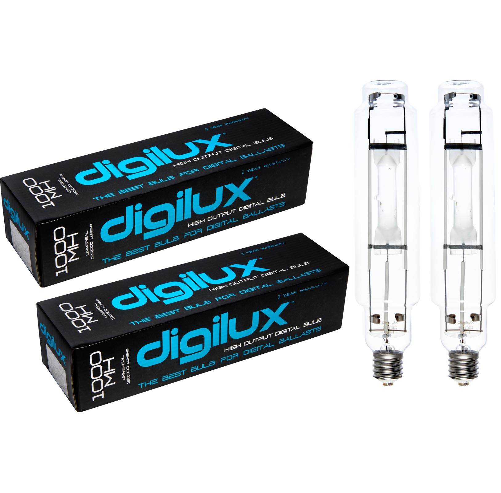 2) Digilux DX1000 MH 1000W Digital Grow Light Bulbs Metal Halide Hydroponics