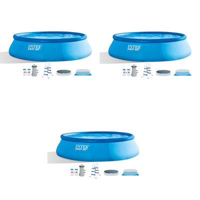 Intex 15' x 42" Inflatable Above Ground Swimming Pool w/ Ladder & Pump (3 Pack)