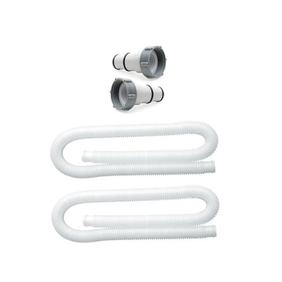Intex Pump Replacement Hose Adapter A w/ Collar & 1.25” Pool Pump Hose (2 Pack)