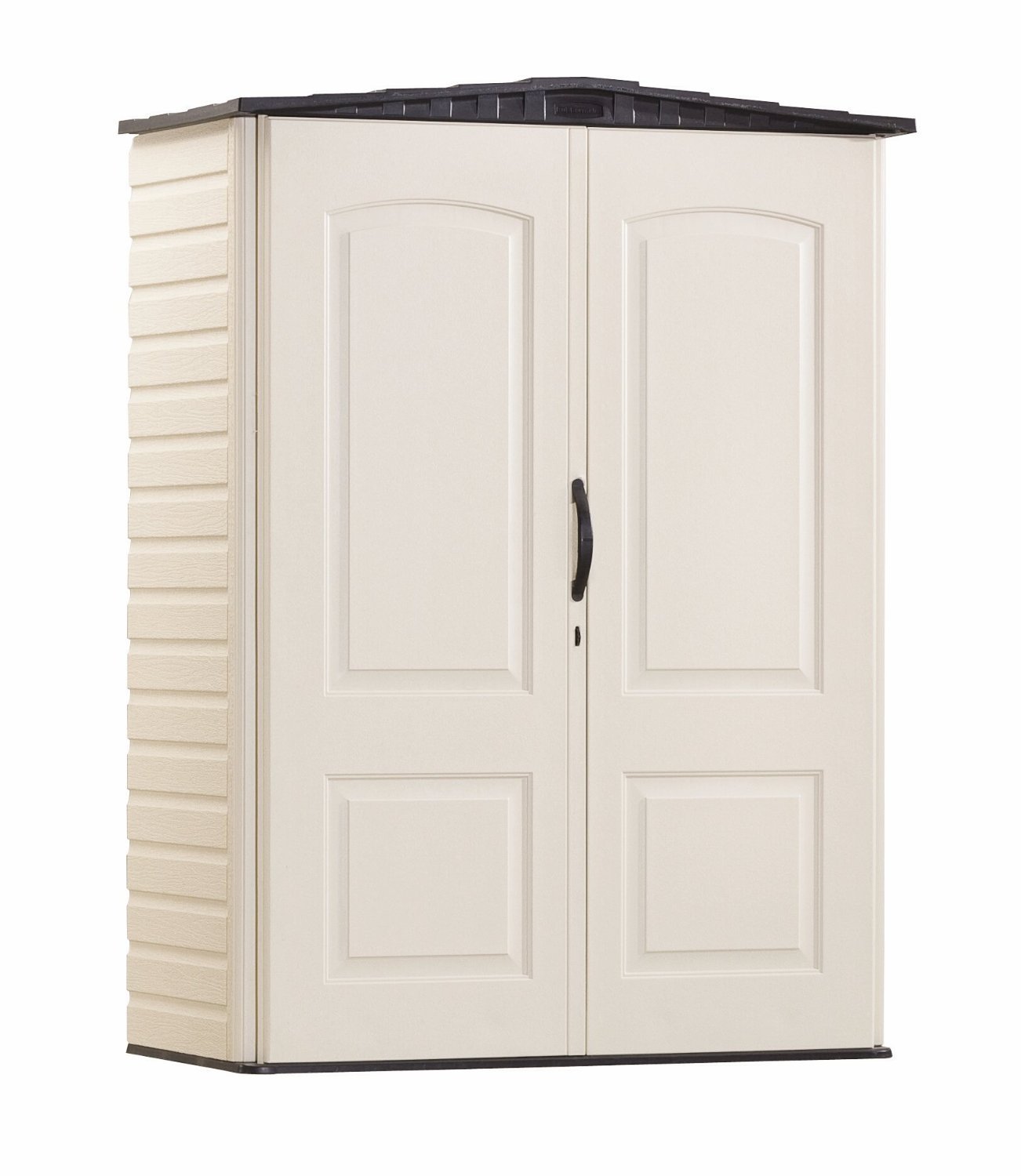 Rubbermaid Small Vertical 53 Cu Ft Outdoor Storage Building Shed w/ Accessories