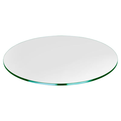 Dulles Glass 35 Inch Round Flat Polish 1/4 Inch Glass Table Top (Open Box)