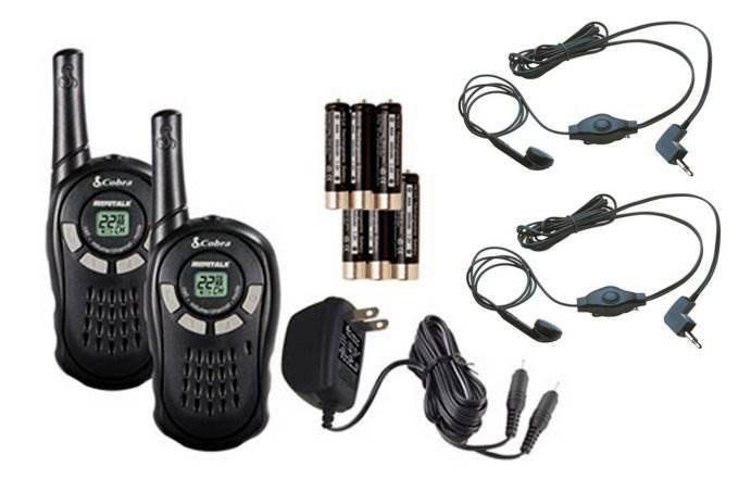 COBRA CXT125 MicroTalk 16 Mile Walkie Talkie 2-Way Radios + 2 Earbud & Mic Sets