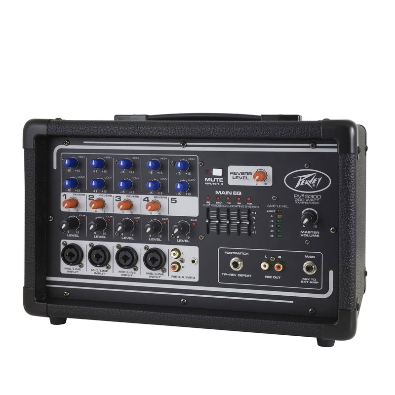 Peavey PV 5300 200 Watt All In One Powered Multiple Channel Audio Mixer (Used)