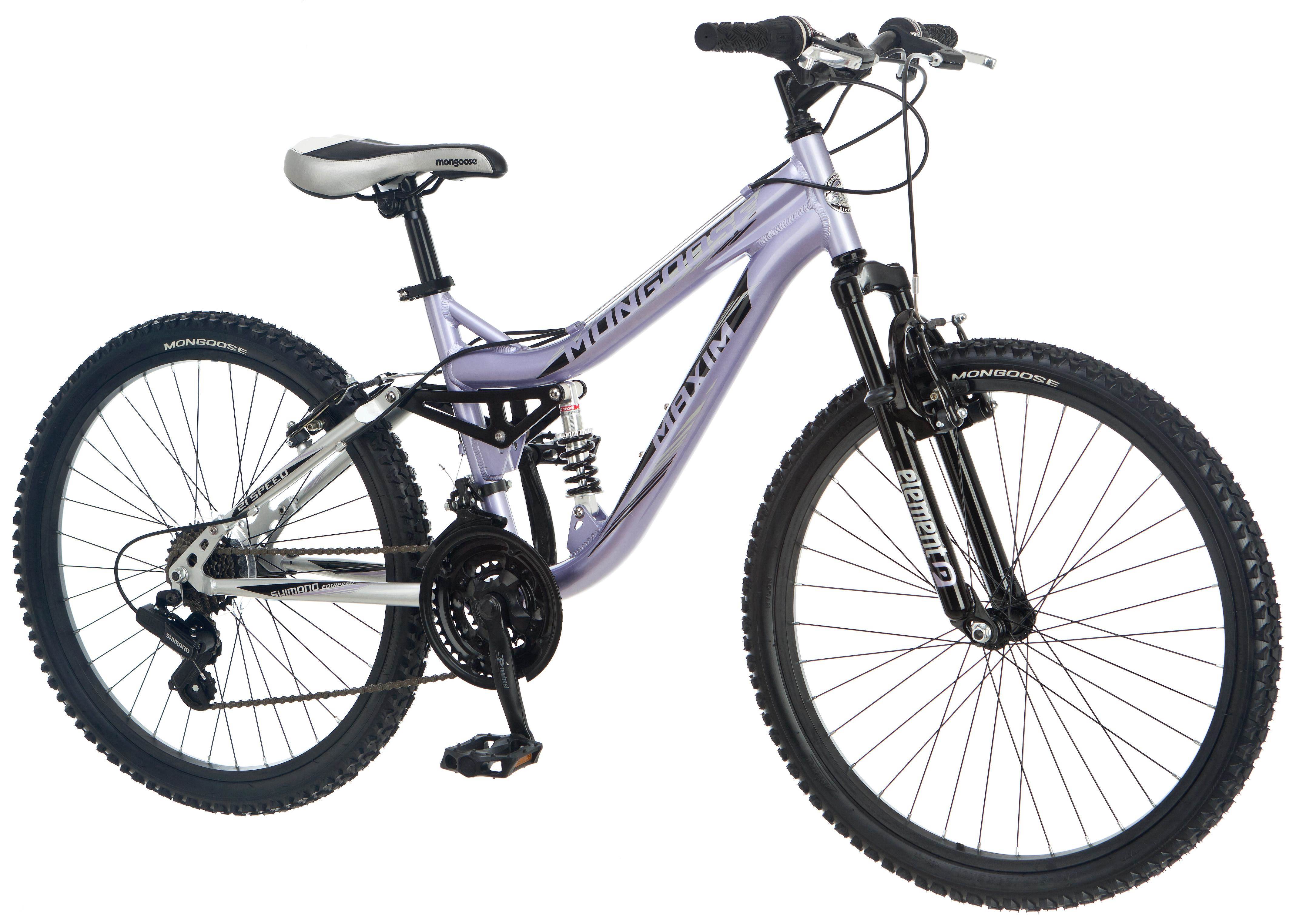 Mongoose Maxim 24" Ladies Alloy Dual Suspension Bicycle Mountain Bike - Open Box