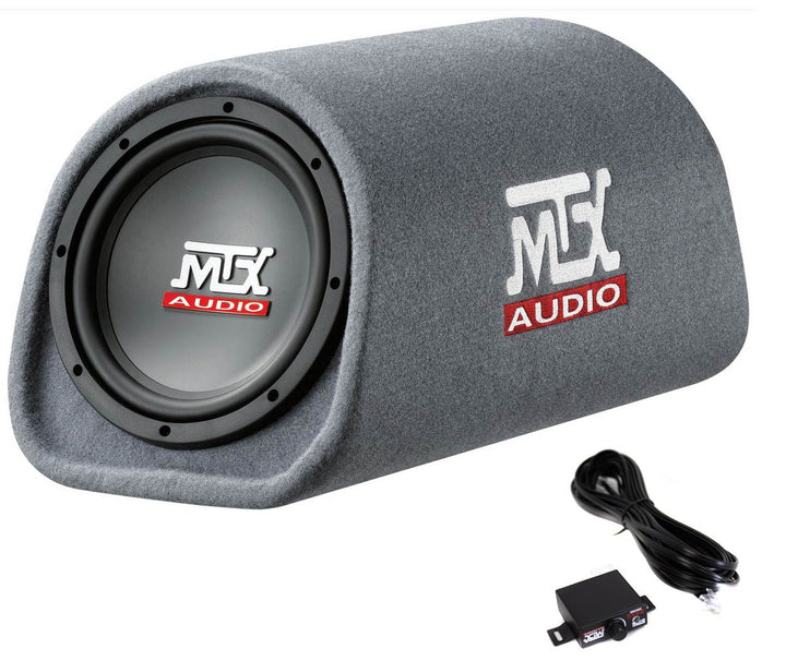 MTX AUDIO 8 Inch 240W Car Subwoofer Amplified Tube Box w/ BOSS Audio Wiring Kit