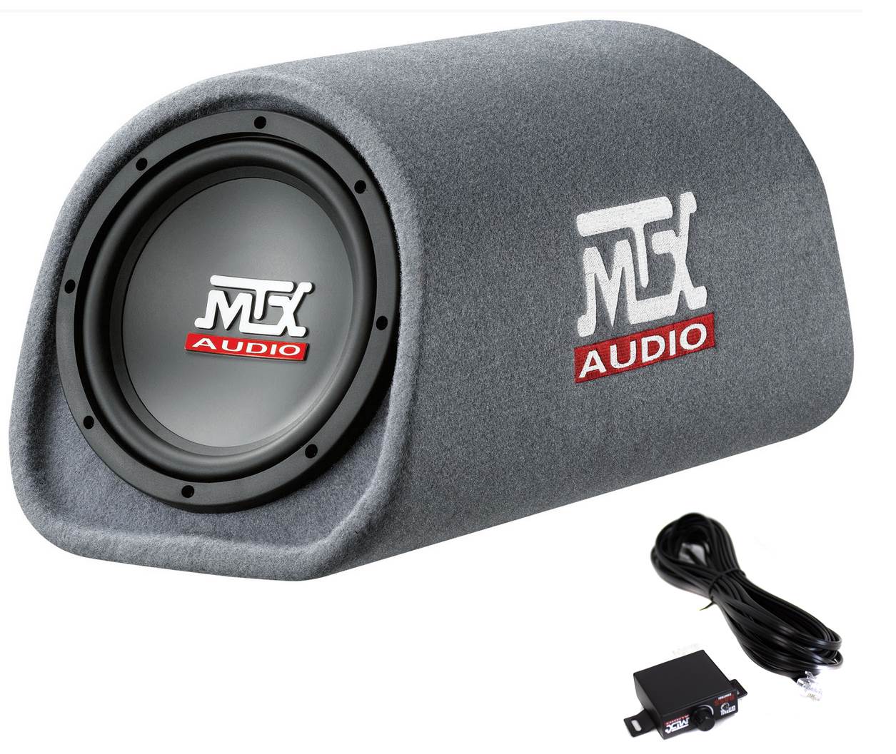 MTX AUDIO 8 Inch 240W Car Subwoofer Amplified Tube Box w/ BOSS Audio Wiring Kit - VMInnovations
