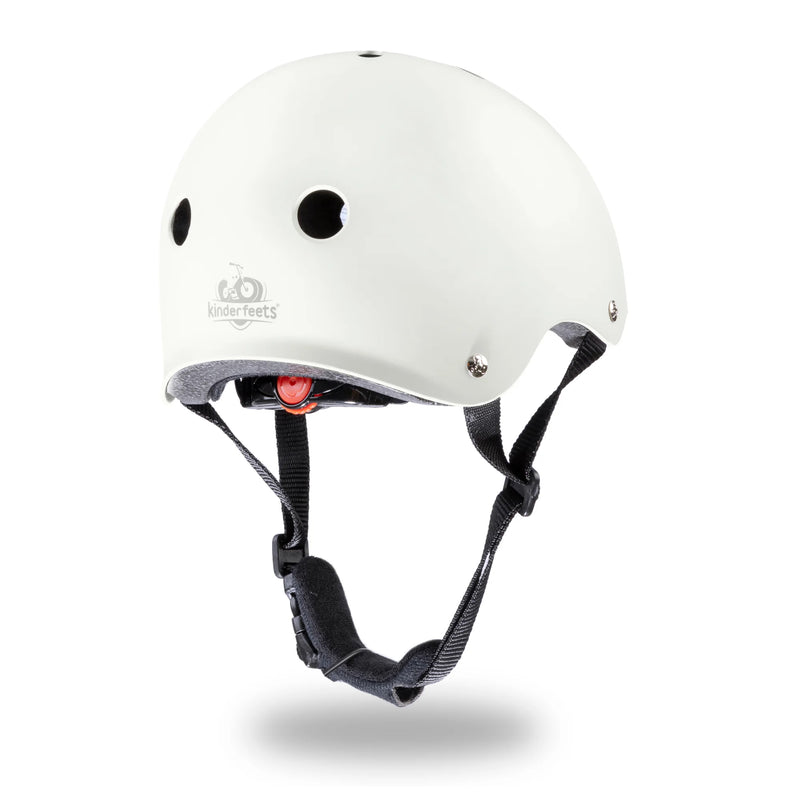 Kinderfeets White Adjustable Kids Helmet Bundle w/ Coral Balance Trike Tricycle