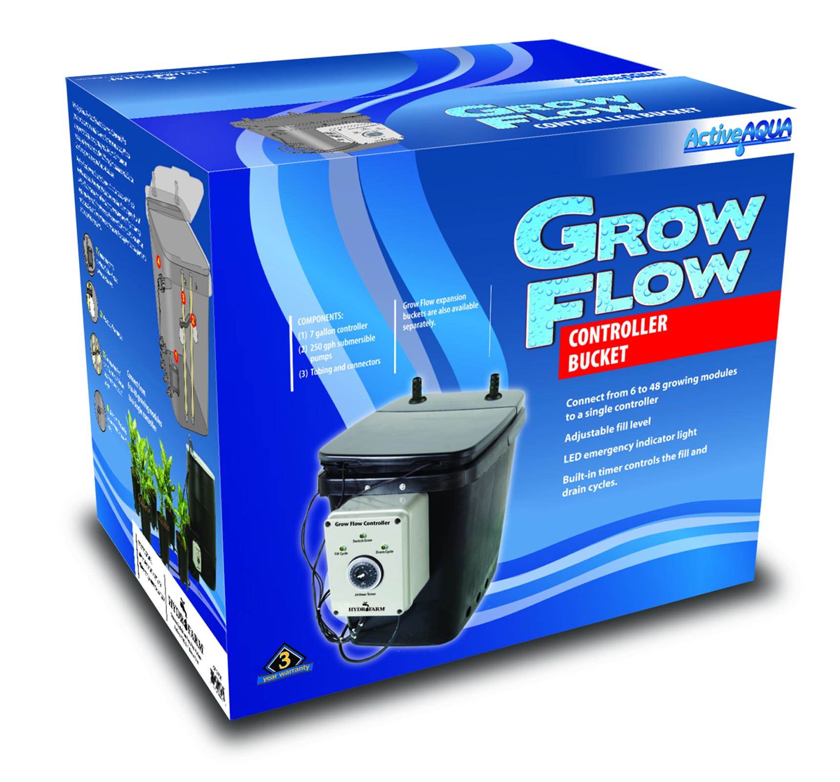 Hydrofarm Active Aqua Grow Flow Ebb & Gro 12 Site 2Gal Hydroponic System| GFO7KT - VMInnovations