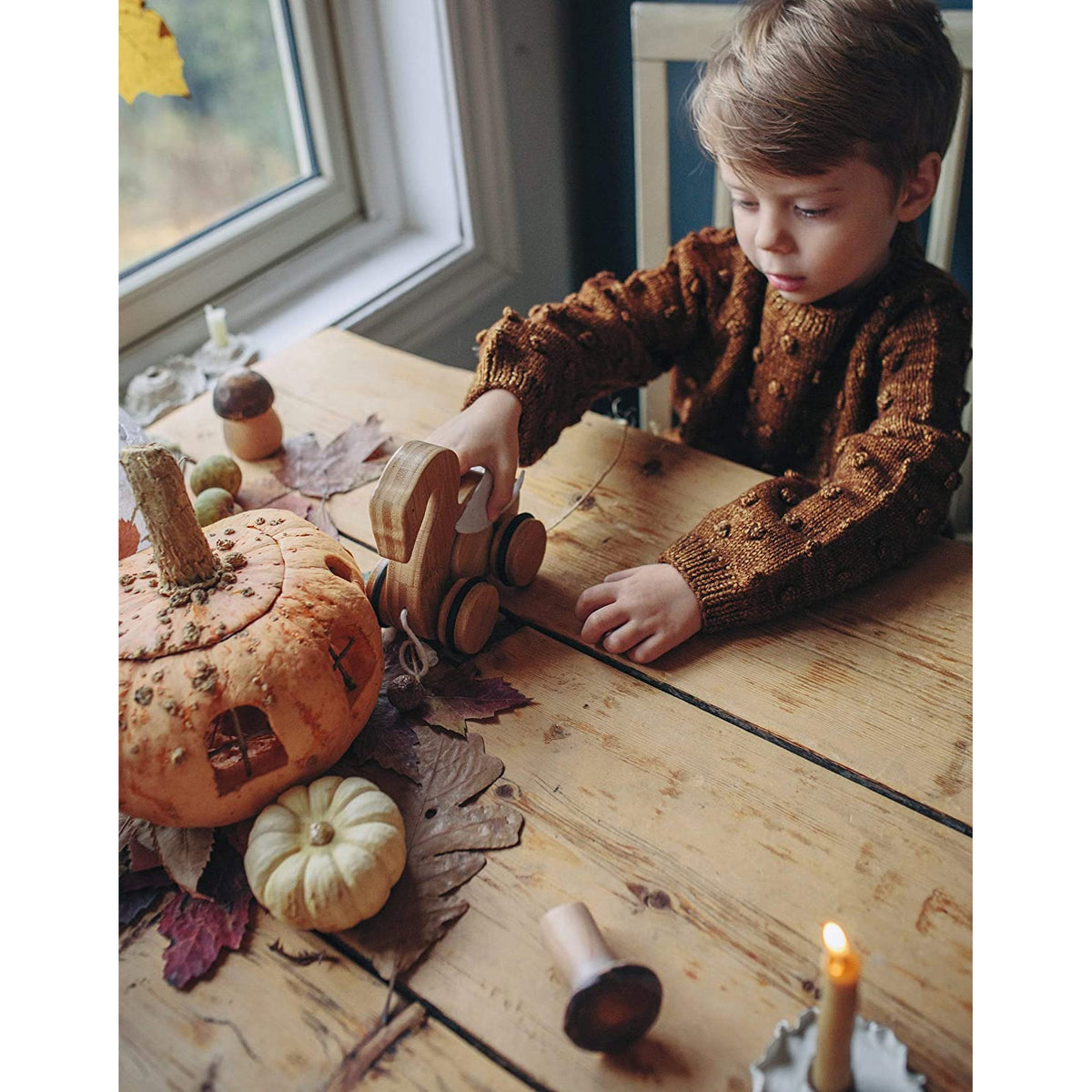 Kinderfeets 3615 Kids Rolling Bamboo Push and Pull Animal Toy Figure, Swan - VMInnovations