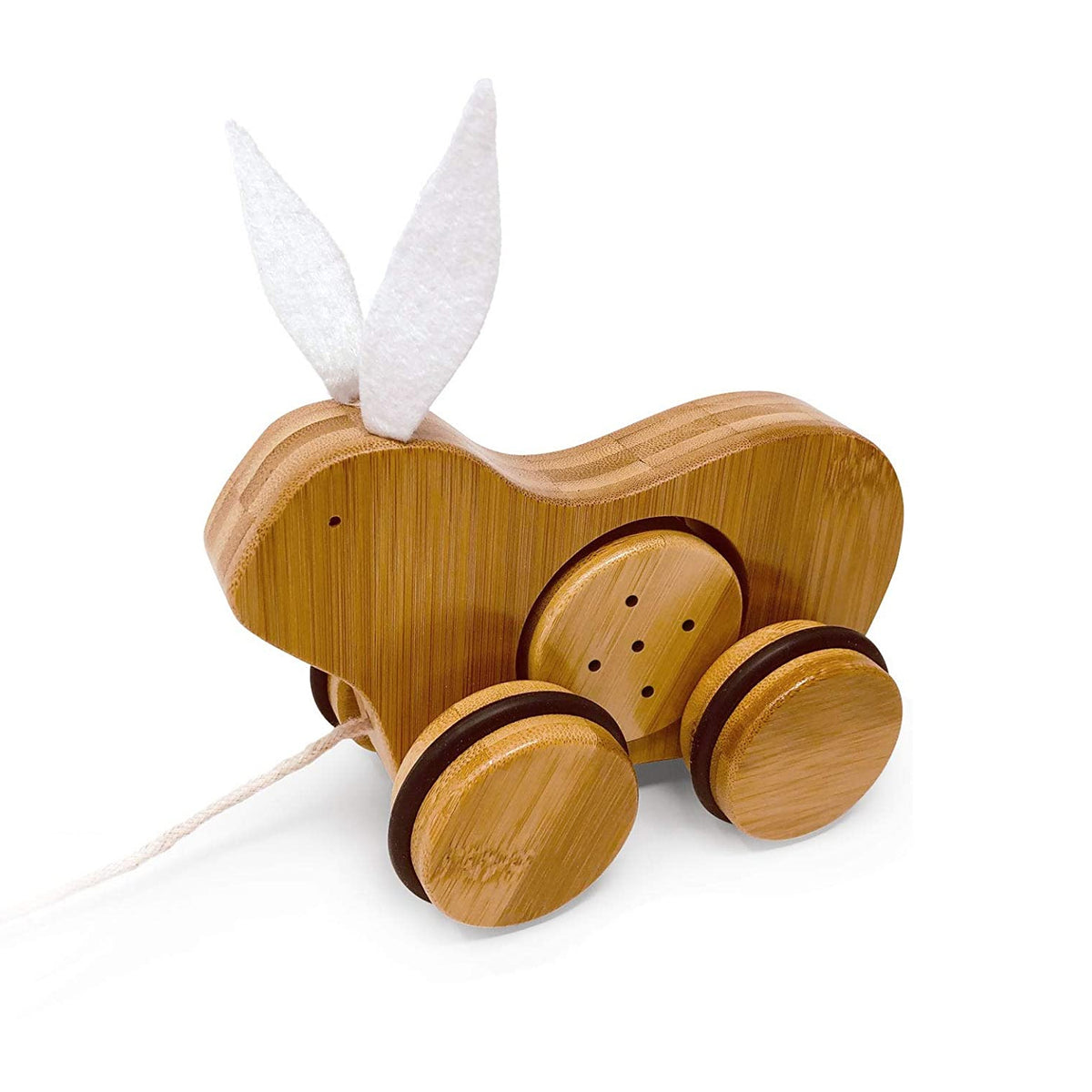 Kinderfeets Kids Bamboo Push & Pull Animal Toy Figures, Rabbit, Swan, & Unicorn - VMInnovations