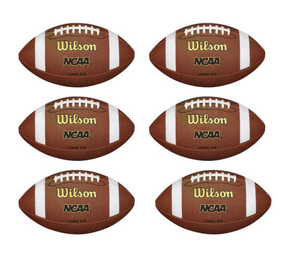Wilson NCAA Composite Leather Junior Size American Football (6 Pack) | WTF1663X