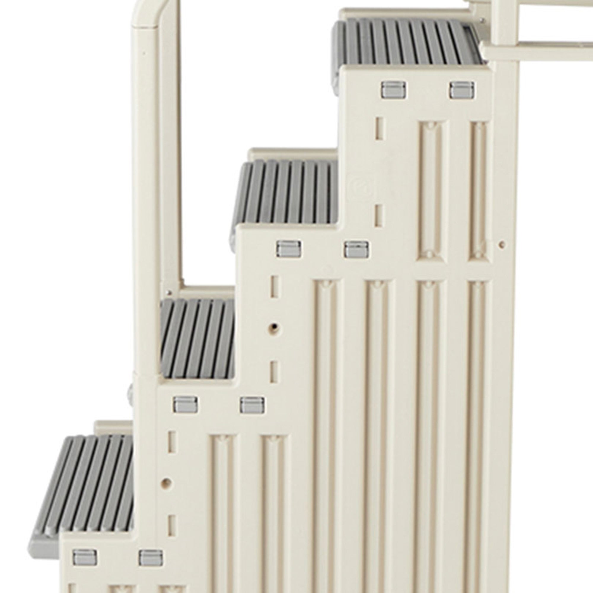 Confer Plastics In-Pool 4 Step Ladder, Above Ground Pool Stairs, Gray (Open Box) - VMInnovations