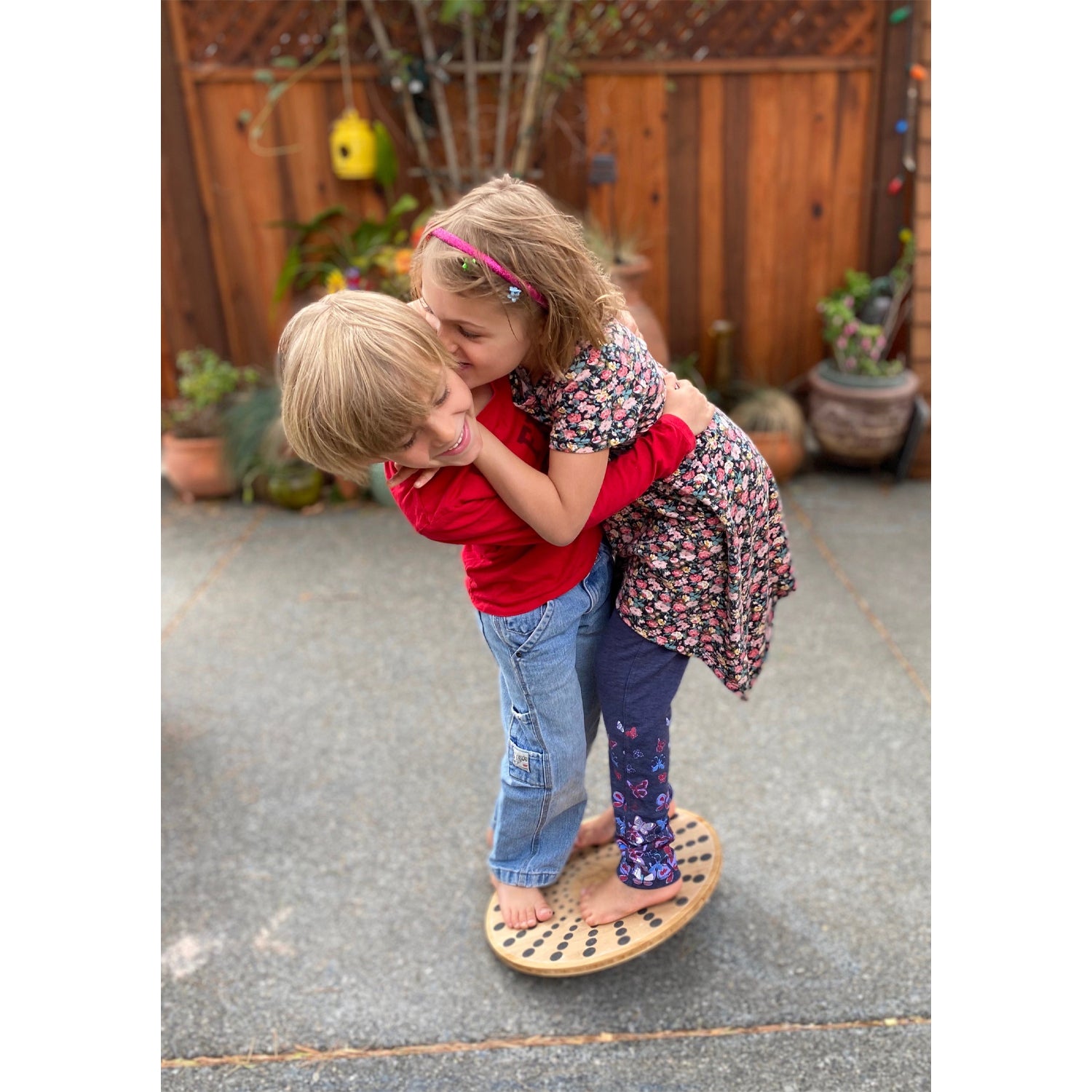 Kinderfeets Bamboo Balance Board Disk and Waldorf Wood Balance Board, Natural