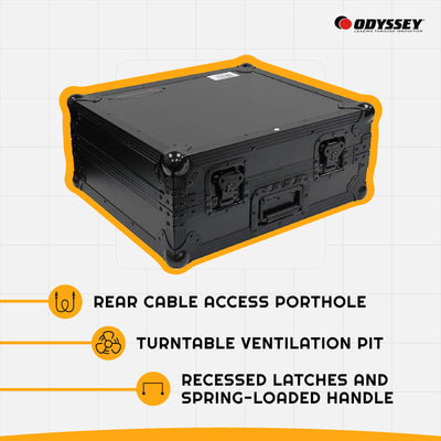 Odyssey Universal Technics 1200 Style Turntable Flight Case, Black Label Series - VMInnovations