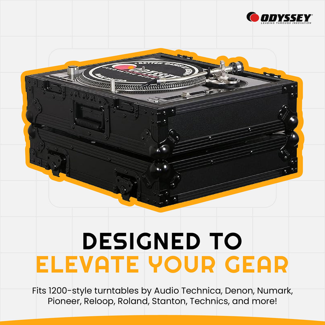 Odyssey Technics 1200 Style Turntable Flight Case, Black Label Series (Used)