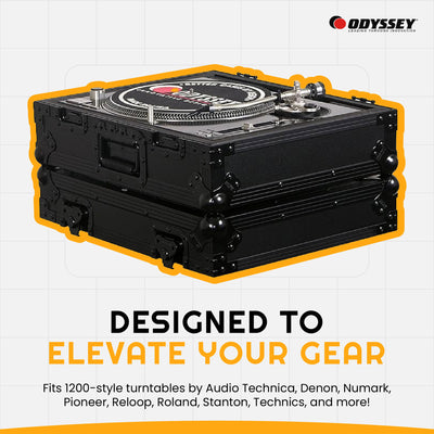 Odyssey Universal Technics 1200 Style Turntable Flight Case, Black Label Series