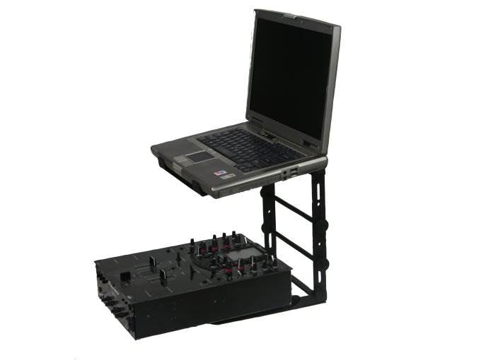Odyssey LSTANDM Mobile Laptop CD-Player/ Controller Pro DJ Stand w/ Table Clamps - VMInnovations