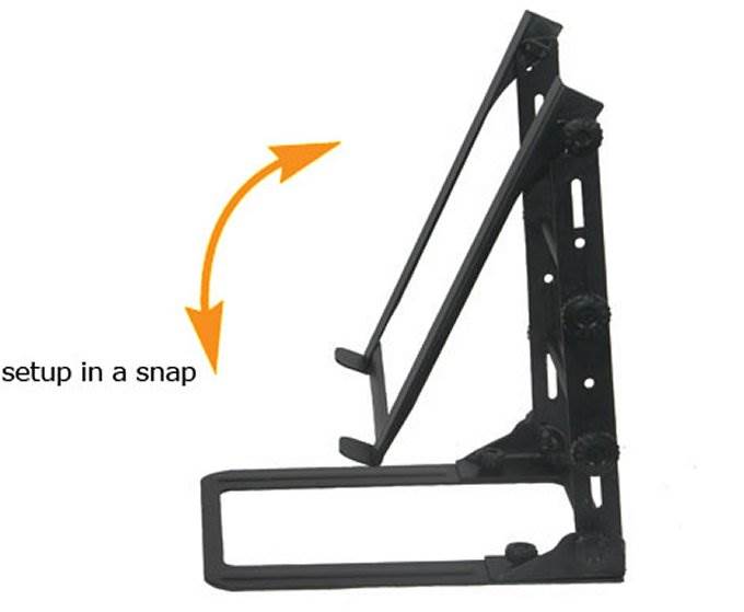Odyssey LSTANDM Mobile Laptop CD-Player/ Controller Pro DJ Stand w/ Table Clamps - VMInnovations
