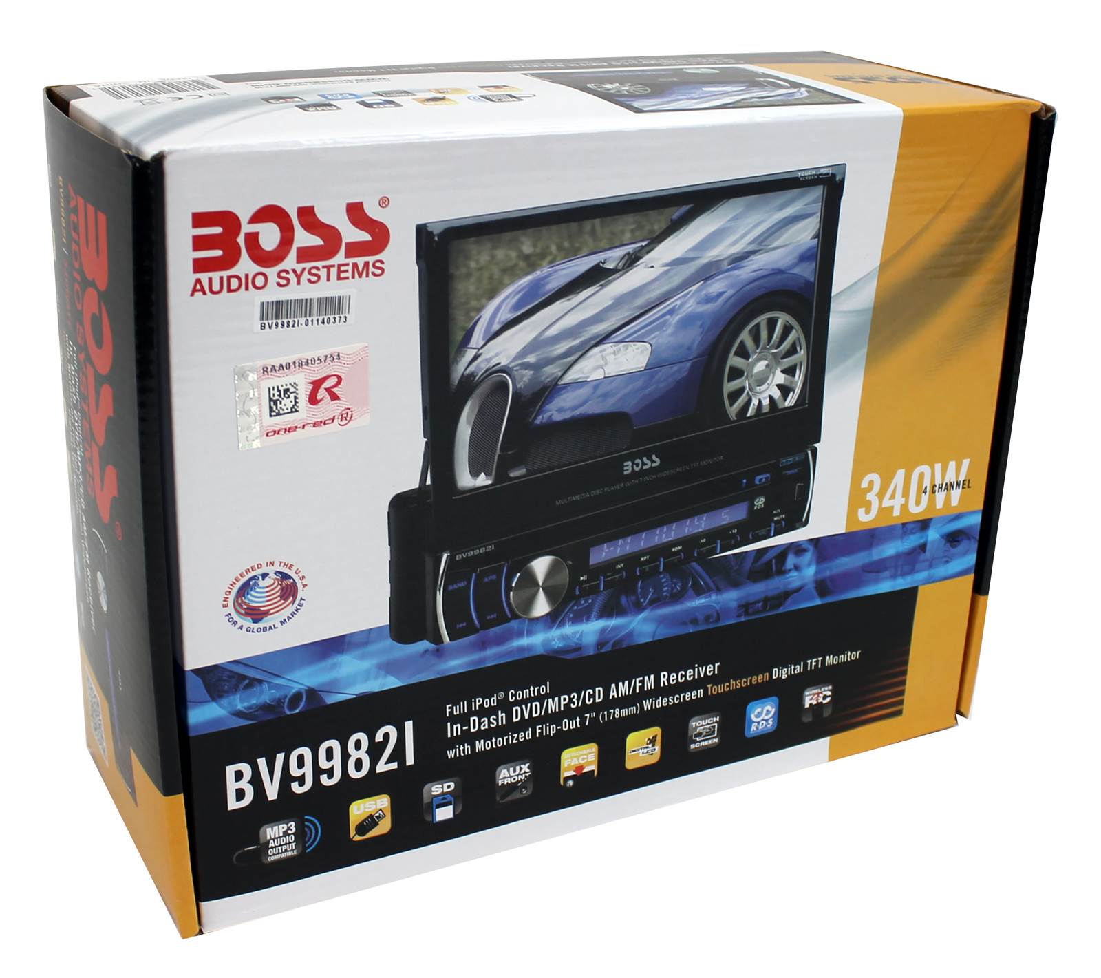 BOSS BV9982I 7" LCD Touchscreen DVD/CD/MP3 Car Audio Player Receiver Ipod USB/SD