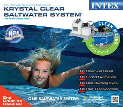 INTEX 1000 GPH Filter Pump & Krystal Clear Saltwater Pool Chlorinator w/ GFCI