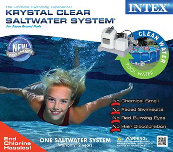 INTEX 1000 GPH Filter Pump & Krystal Clear Saltwater Pool Chlorinator w/ GFCI