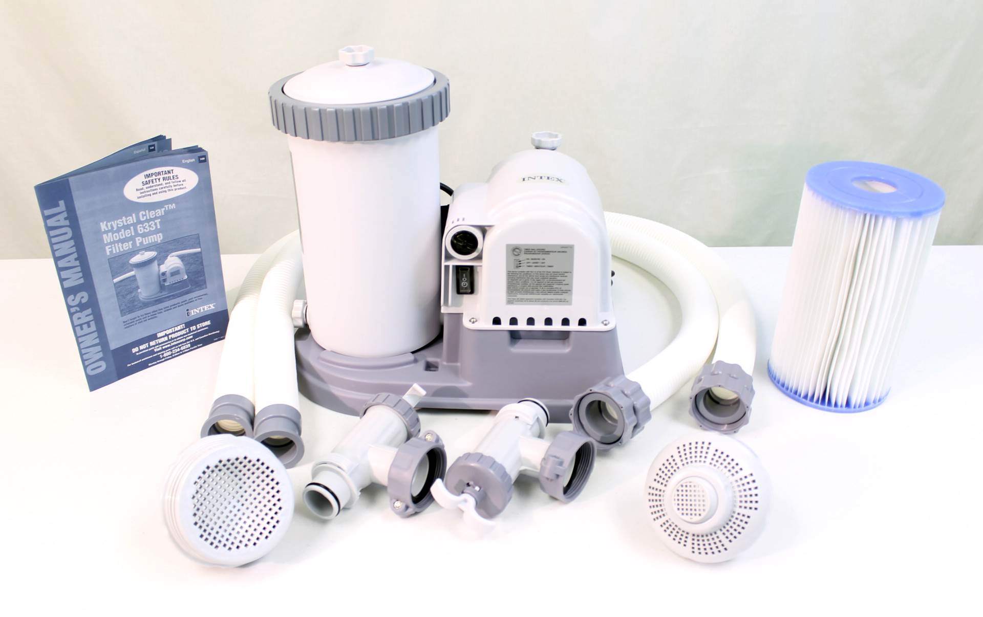 Intex 2500 GPH Filter Pump & Krystal Clear Saltwater Pool System w/ GFCI