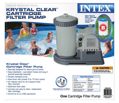 INTEX 2500 GPH Filter Pump w/ GFCI & Klor-In Automatic Inline Chlorine Feeder