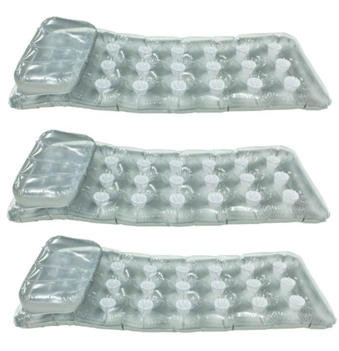 Intex 18-Pocket Mattress Suntanner Pool Lounger w/ Headrest (3 Pack) | 58894EP