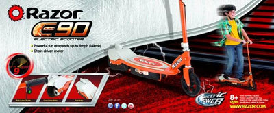 Razor E90 Electric 12V Motorized Scooter - Orange - Open Box w/ Scratches