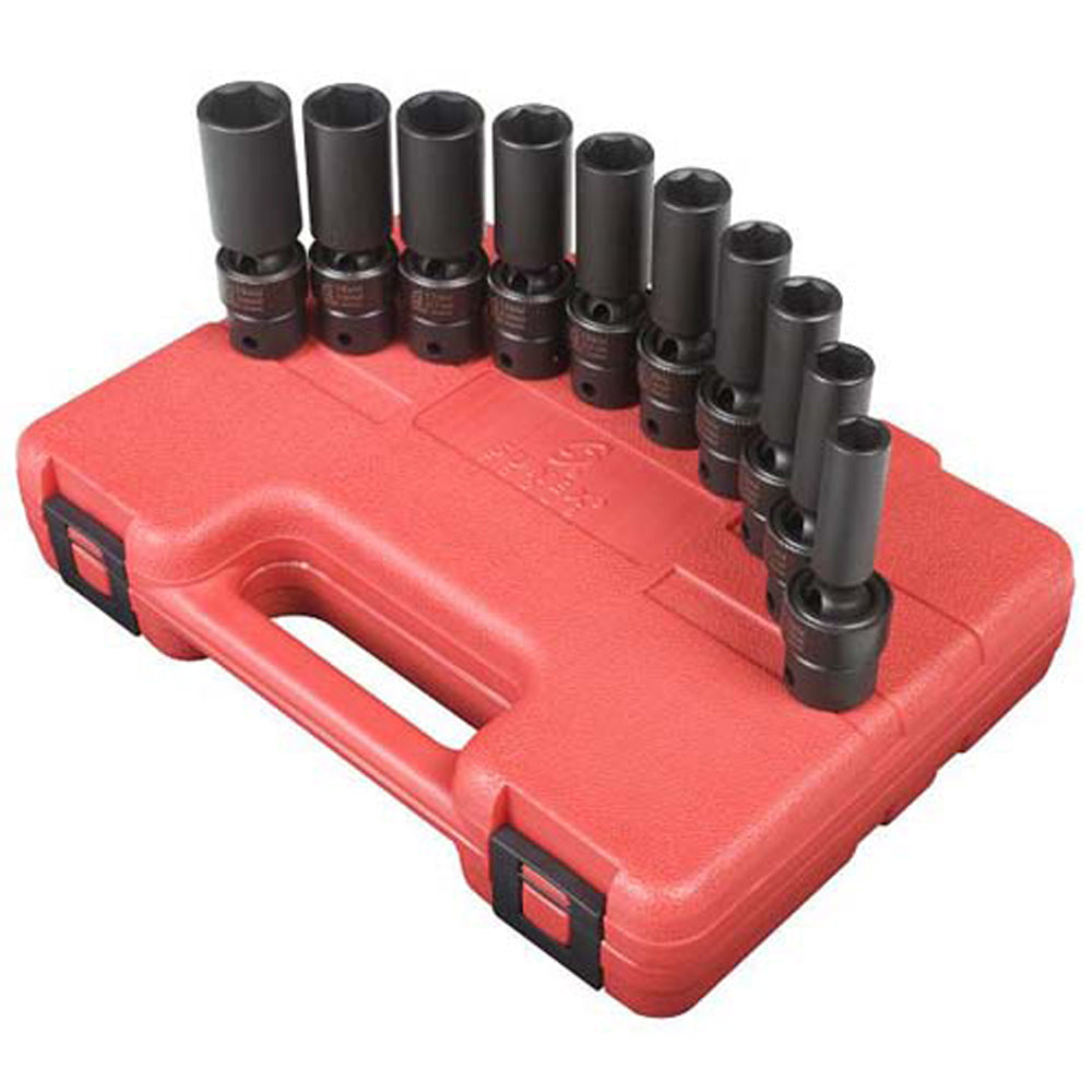Sunex 3/8 Inch Drive Metric Universal Deep Impact Socket Set with Case(Open Box)
