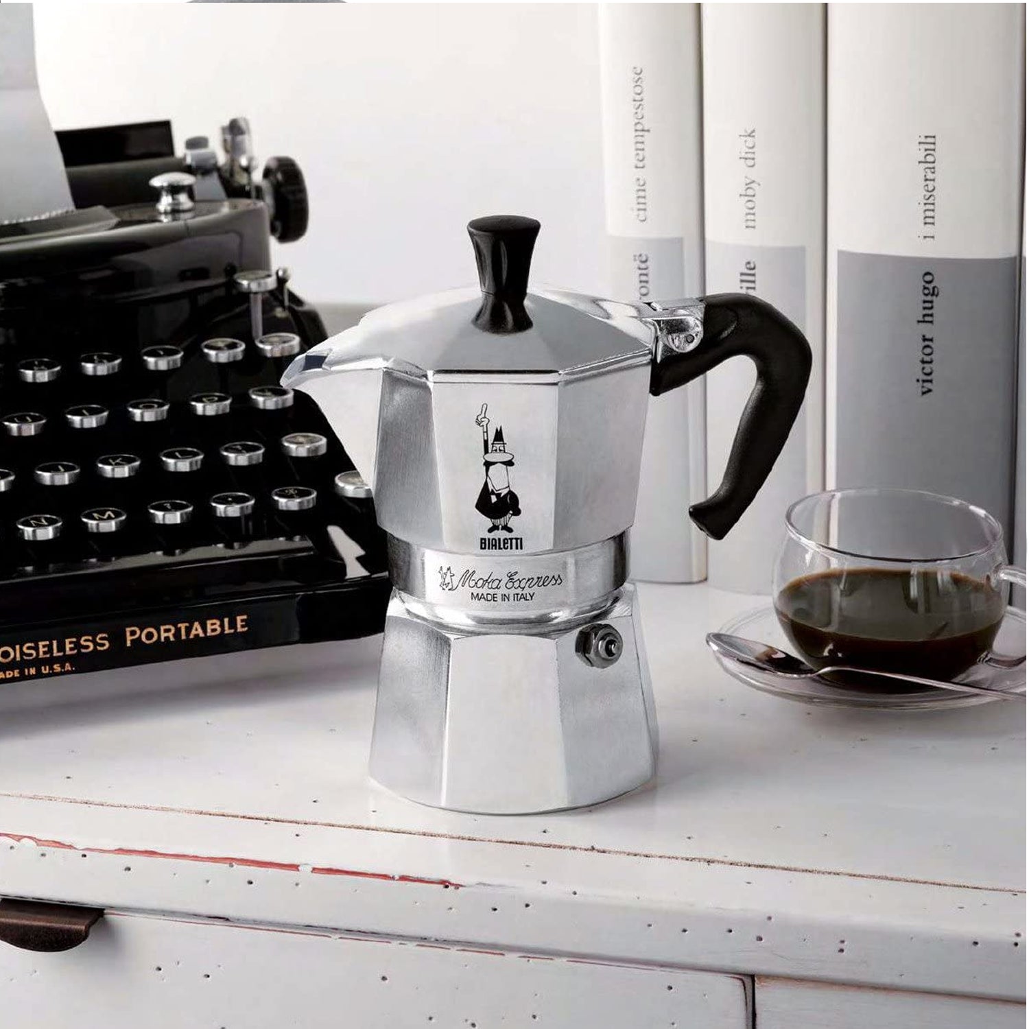 Bialetti Aluminum 6 Cup Stovetop Steamer Espresso Coffee Maker Brewer, Silver