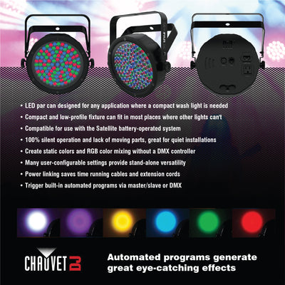 CHAUVET DJ SlimPar 56 LED DMX Slim Par Flat Can Wash Light Effect Fixture (Used)